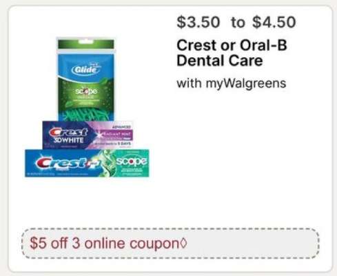 Crest or Oral-B Dental Care