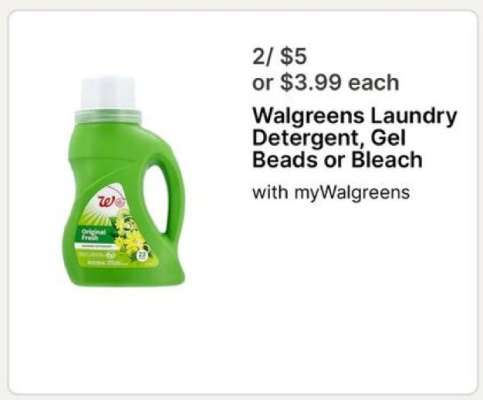 Walgreens Laundry Detergent, Gel Beads or Bleach