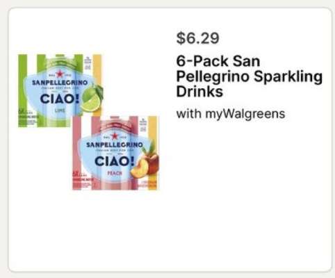 6-Pack San Pellegrino Sparkling Drinks