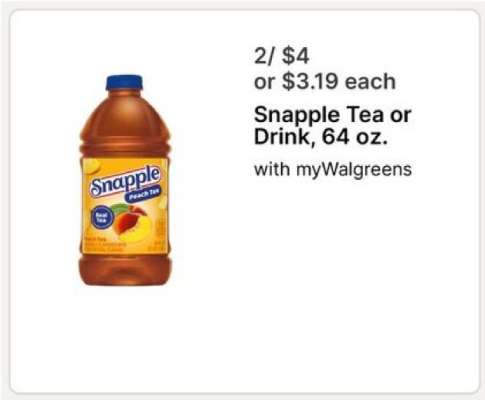 Snapple Tea or Drink, 64 oz.