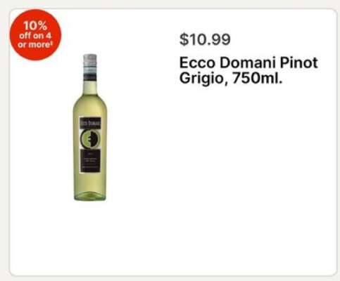 Ecco Domani Pinot Grigio, 750ml.