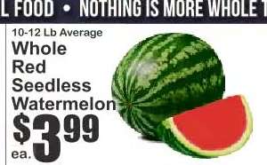 Whole Red Seedless Watermelon