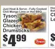 Tyson Glazed Chicken Drumsticks