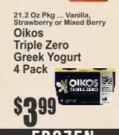 Oikos Triple Zero Greek Yogurt 4 Pack