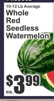 Whole Red Seedless Watermelon