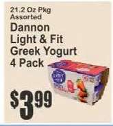 Dannon Light & Fit Greek Yogurt 4 Pack