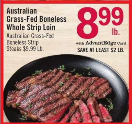 Australian Grass-Fed Boneless Whole Strip Loin