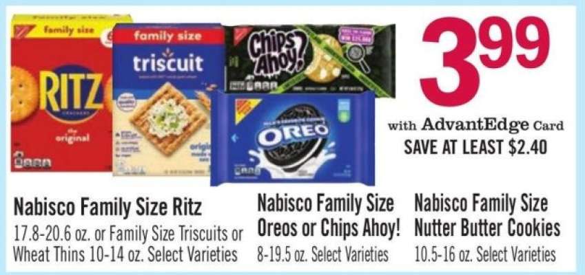 Nabisco Family Size Oreos or Chips Ahoy!
