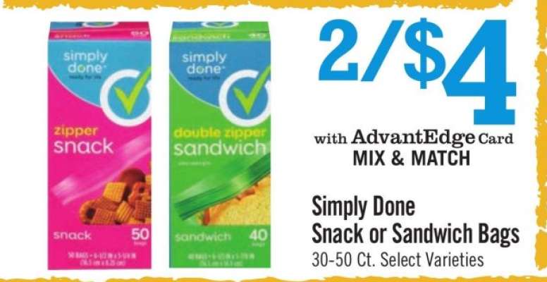 Simply Done Snack or Sandwich Bags