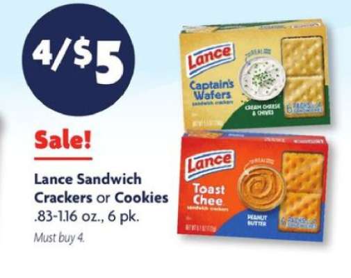 Lance Sandwich Crackers or Cookies