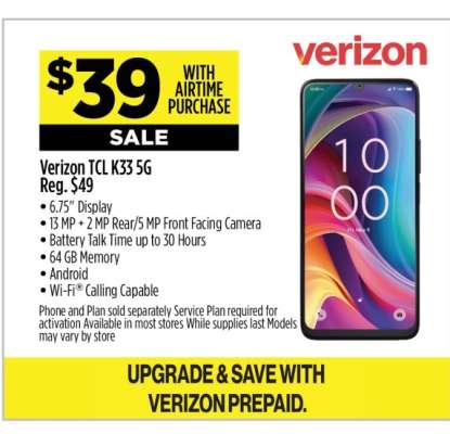 Verizon TCL K33 5G