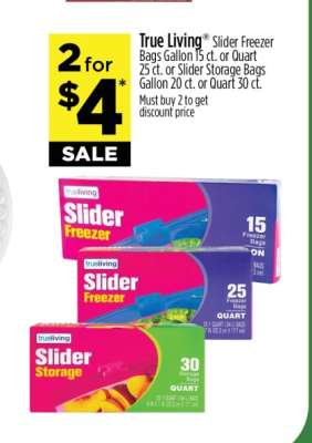 True Living Slider Freezer Bags