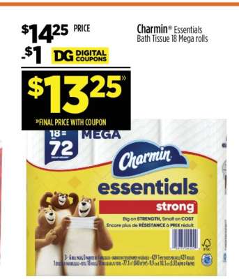Charmin Essentials Bath Tissue 18 Mega rolls