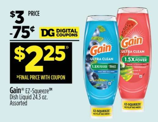 Gain® EZ-Squeeze™ Dish Liquid 24.3 oz. Assorted
