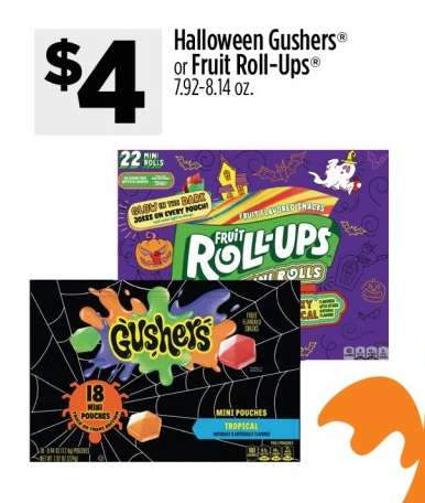 Halloween Gushers or Fruit Roll-Ups