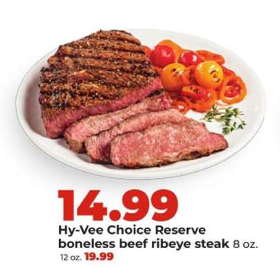 Hy-Vee Choice Reserve boneless beef ribeye steak