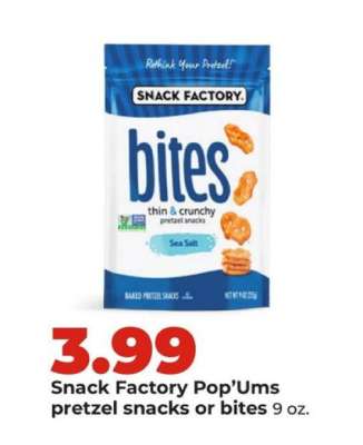 Snack Factory Pop’Ums pretzel snacks or bites