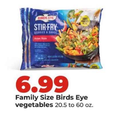 Family Size Birds Eye Vegetables