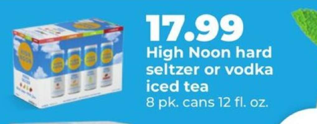 High Noon hard seltzer or vodka iced tea