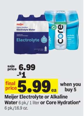 Meijer Electrolyte or Alkaline Water or Core Hydration