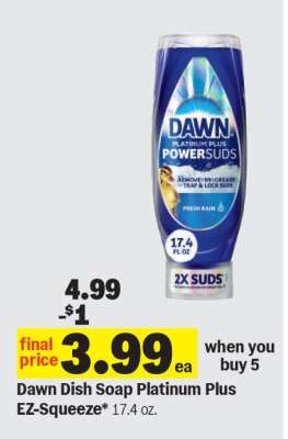Dawn Dish Soap Platinum Plus EZ-Squeeze