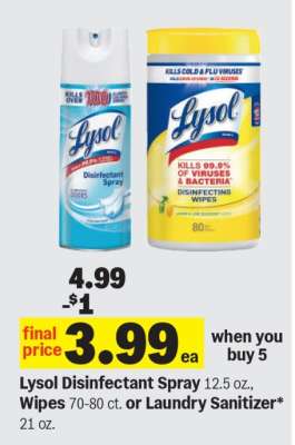 Lysol Disinfectant Spray, Wipes or Laundry Sanitizer