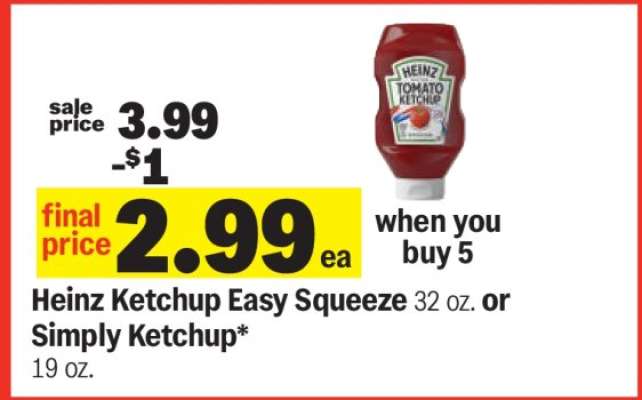 Heinz Ketchup Easy Squeeze or Simply Ketchup