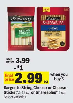 Sargento String Cheese or Cheese Sticks