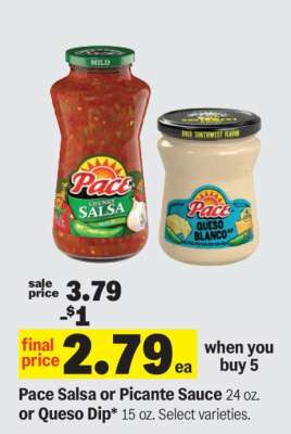Pace Salsa or Picante Sauce or Queso Dip