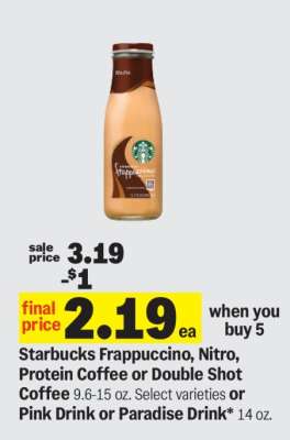 Starbucks Frappuccino, Nitro, Protein Coffee or Double Shot Coffee