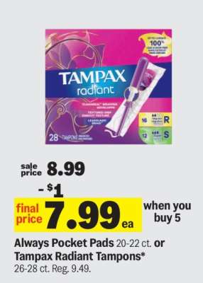 Tampax Radiant Tampons