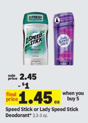 Speed Stick or Lady Speed Stick Deodorant