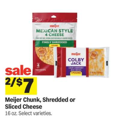 Meijer Chunk, Shredded or Sliced Cheese*
