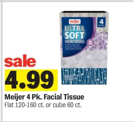 Meijer 4 Pk. Facial Tissue*