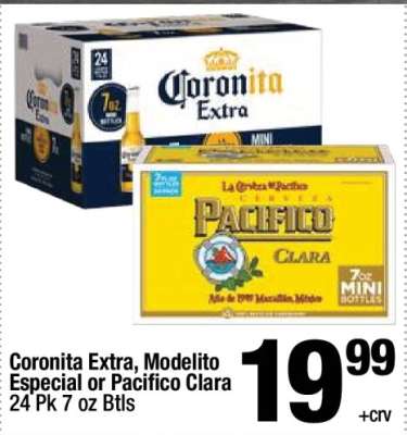 Coronita Extra, Modelito Especial or Pacifico Clara
