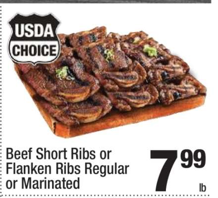 Beef Short Ribs or Flanken Ribs