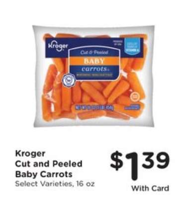 Kroger Cut and Peeled Baby Carrots