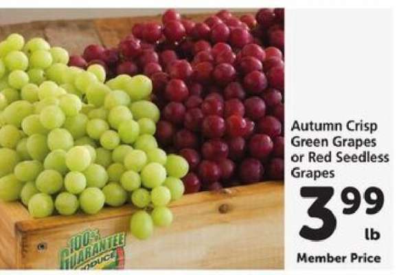 Autumn Crisp Green Grapes or Red Seedless Grapes