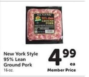 New York Style 95% Lean Ground Pork