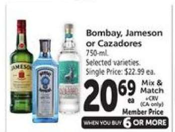 Bombay, Jameson or Cazadores