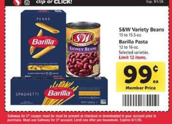 S&W Variety Beans and Barilla Pasta