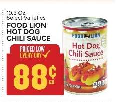 FOOD LION HOT DOG CHILI SAUCE