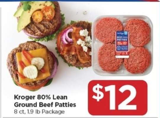 Kroger 80% Lean Ground Beef Patties