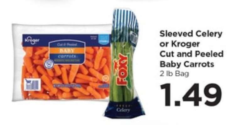 Sleeved Celery or Kroger Cut and Peeled Baby Carrots