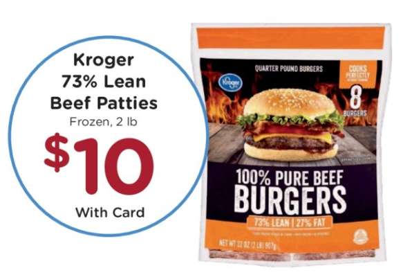 Kroger 73% Lean Beef Patties
