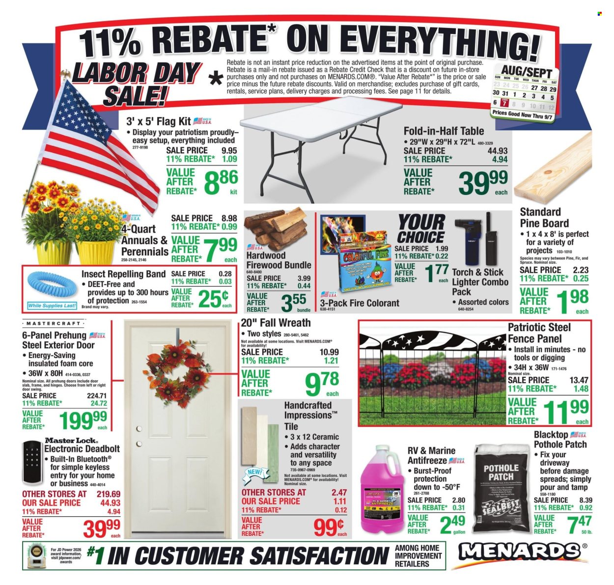 Menards ad - 08/27/2026 - 09/07/2026. Page 1