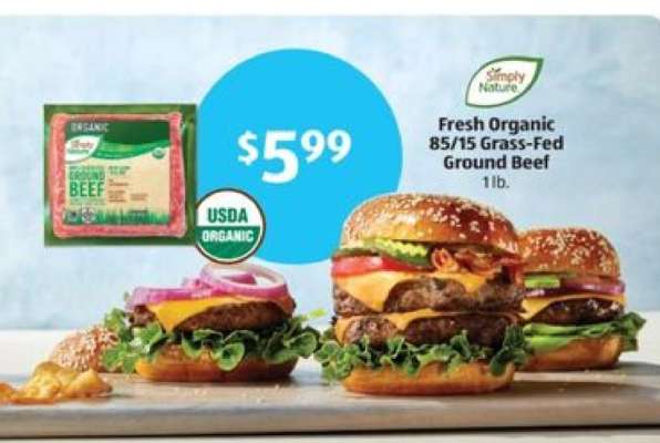 Simply Nature Fresh Organic 85/15 Grass-Fed Ground Beef