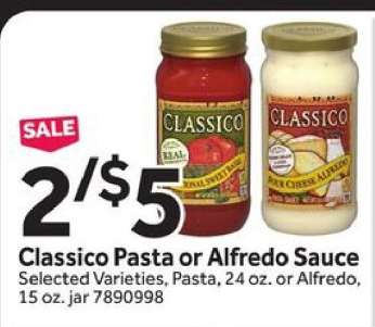 Classico Pasta or Alfredo Sauce