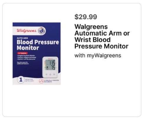 Walgreens Automatic Arm or Wrist Blood Pressure Monitor