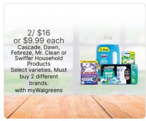 Cascade, Dawn, Febreze, Mr. Clean or Swiffer Household Products